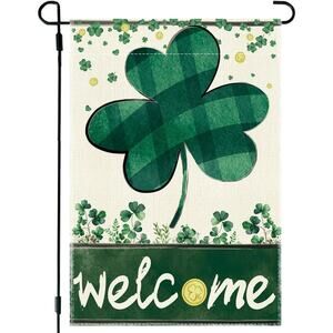 St Patrick's Day Welcome Garden Yard Seasonal Flag 12"x18" Shamrocks Clover
